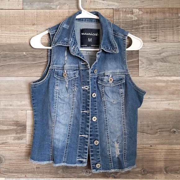 Maurices Jackets & Blazers - Denim Sleeveless Vest
